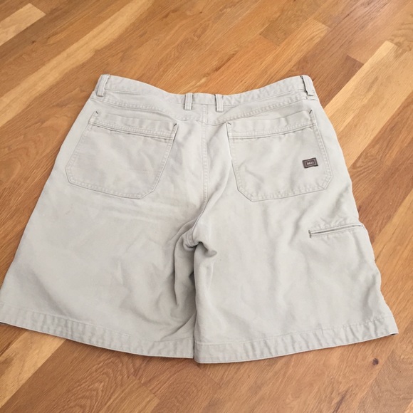 (Sold) REI Canvas Cream Hiking Workwear Utility Style Shorts (34) - Picture 2 of 10